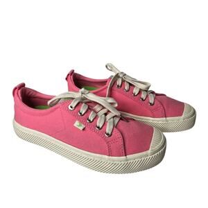 Cariuma OCA Pink Lemonade Canvas Sneaker Cap Toe Shoes SZ 8.5 Preppy